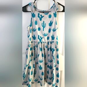 Tea Collection Prickly Cacti Button Shoulder Tank Dress Grey Size 14